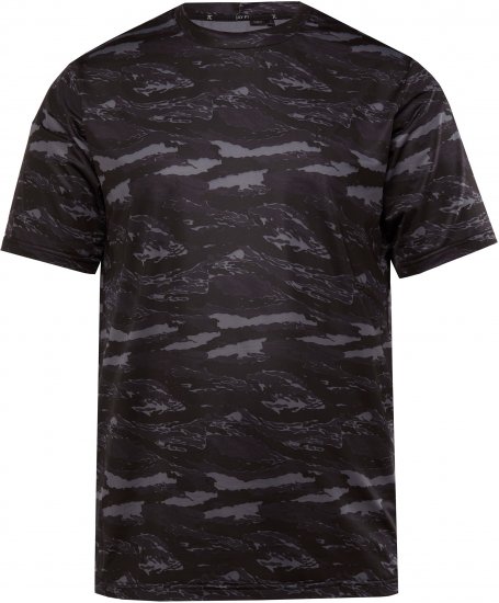 JP1880 QuickDry Graphic Print Tennis T-Shirt Black - Sportbekleidung & outdoor - Sportbekleidung in große größen für herren