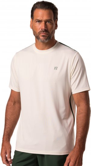 JP1880 QuickDry Stripes Tennis T-Shirt Off White - Sportbekleidung & outdoor - Sportbekleidung in große größen für herren