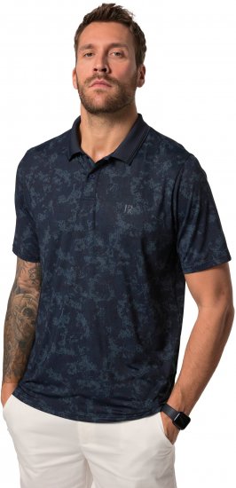 JP1880 Jay-Pi QuickDry AOP Golf Polo Shirt Navy Blue - Polo-shirts für herren - Polo-Shirts für Herren in großen Größen