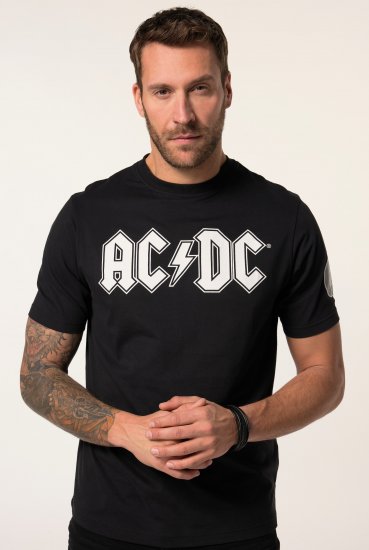 JP1880 AC/DC Classic Logo Band T-Shirt Black - Herren-T-Shirts - Herren-T-Shirts in großen Größen