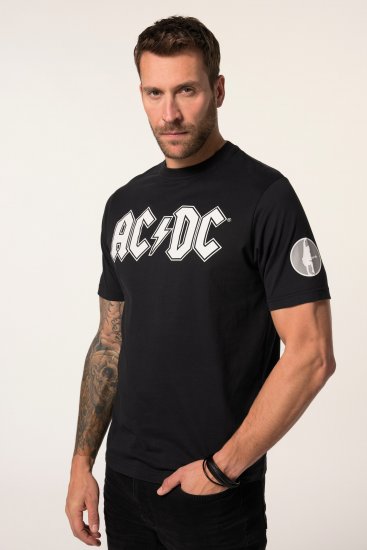 JP1880 AC/DC Classic Logo Band T-Shirt Black - Herren-T-Shirts - Herren-T-Shirts in großen Größen