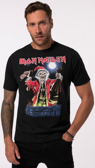 JP1880 Iron Maiden X-Mas Eddie Band T-Shirt Black - Herren-T-Shirts - Herren-T-Shirts in großen Größen