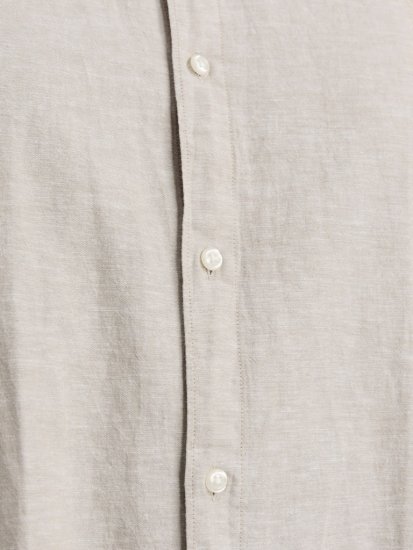 Jack & Jones Breeze Linen Blend Long Sleeve Shirt Crockery - Herrenhemden - Herrenhemden in großen Größen