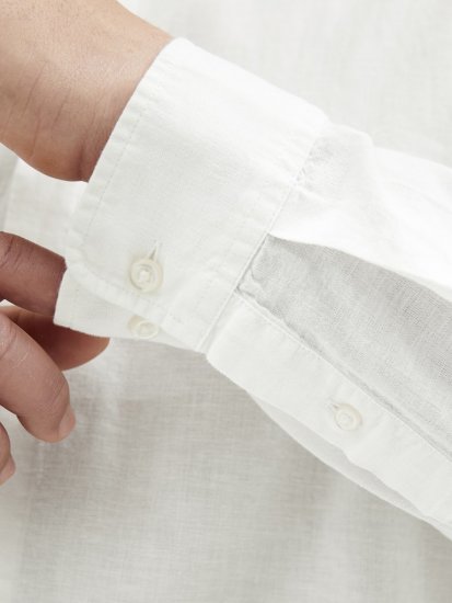Jack & Jones Breeze Poplin Long Sleeve Shirt White - Herrenhemden - Herrenhemden in großen Größen