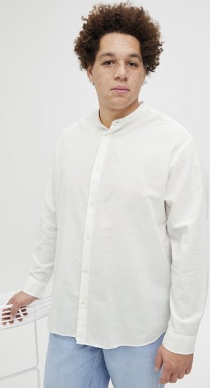 Jack & Jones Breeze Poplin Long Sleeve Shirt White - Herrenhemden - Herrenhemden in großen Größen