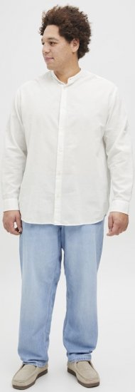 Jack & Jones Breeze Poplin Long Sleeve Shirt White - Herrenhemden - Herrenhemden in großen Größen