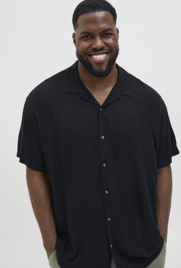 Jack & Jones Jeff Resort Shirt Black - Herrenhemden - Herrenhemden in großen Größen