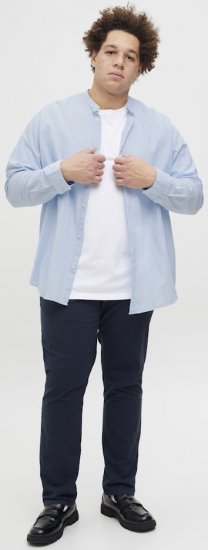Jack & Jones Breeze Poplin Long Sleeve Shirt Chambray Blue - Herrenhemden - Herrenhemden in großen Größen