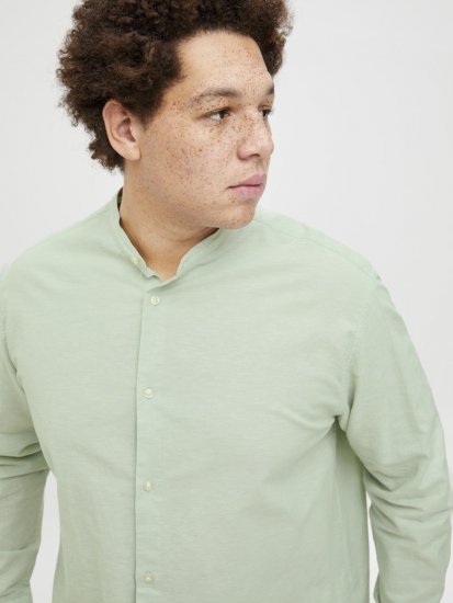 Jack & Jones Breeze Poplin Long Sleeve Shirt Iceberg Green - Herrenhemden - Herrenhemden in großen Größen