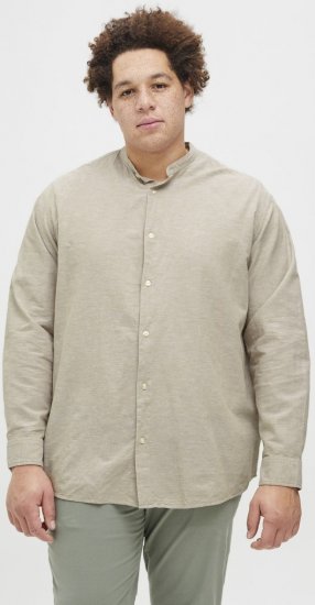 Jack & Jones Breeze Poplin Long Sleeve Shirt Beige - Herrenhemden - Herrenhemden in großen Größen