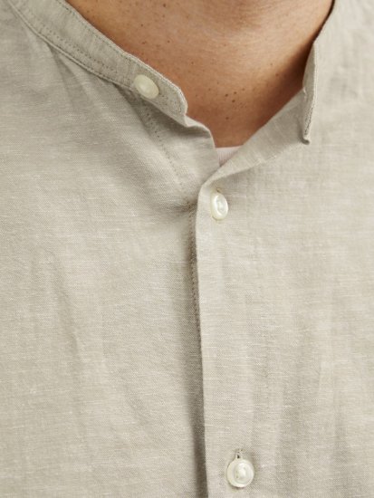Jack & Jones Breeze Poplin Long Sleeve Shirt Beige - Herrenhemden - Herrenhemden in großen Größen