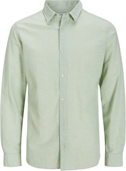 Jack & Jones Breeze Linen Blend Long Sleeve Shirt Iceberg Green - Herrenhemden - Herrenhemden in großen Größen