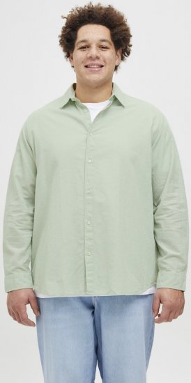 Jack & Jones Breeze Linen Blend Long Sleeve Shirt Iceberg Green - Herrenhemden - Herrenhemden in großen Größen
