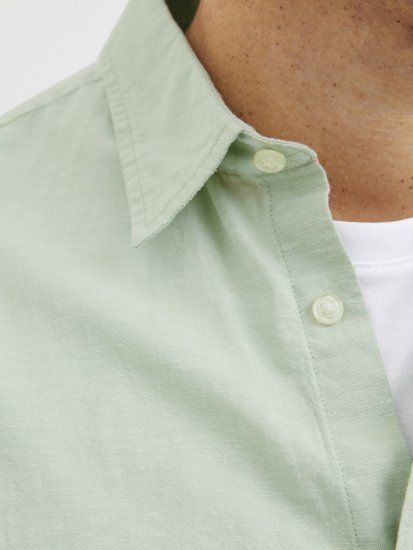 Jack & Jones Breeze Linen Blend Long Sleeve Shirt Iceberg Green - Herrenhemden - Herrenhemden in großen Größen