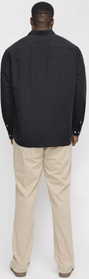 Jack & Jones Breeze Linen Blend Long Sleeve Shirt Black - Herrenhemden - Herrenhemden in großen Größen