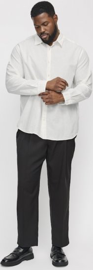 Jack & Jones Breeze Linen Blend Long Sleeve Shirt White - Herrenhemden - Herrenhemden in großen Größen