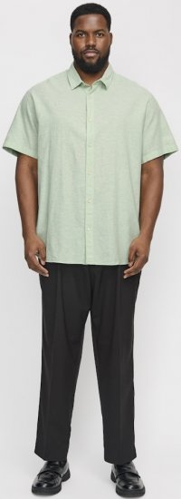 Jack & Jones Breeze Linen Blend Short Sleeve Shirt Iceberg Green - Herrenhemden - Herrenhemden in großen Größen