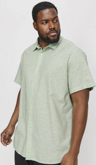 Jack & Jones Breeze Linen Blend Short Sleeve Shirt Iceberg Green - Herrenhemden - Herrenhemden in großen Größen