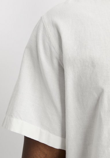 Jack & Jones Breeze Linen Blend Short Sleeve Shirt White - Herrenhemden - Herrenhemden in großen Größen