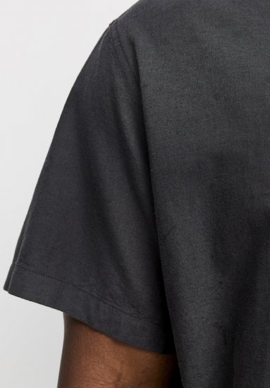 Jack & Jones Breeze Linen Blend Short Sleeve Shirt Black - Herrenhemden - Herrenhemden in großen Größen
