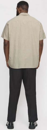 Jack & Jones Breeze Linen Blend Short Sleeve Shirt Beige - Herrenhemden - Herrenhemden in großen Größen