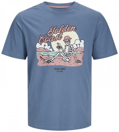 Jack & Jones Elijah Crew Neck T-Shirt Blue - Herren-T-Shirts - Herren-T-Shirts in großen Größen