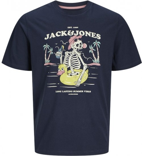 Jack & Jones Elijah Crew Neck T-Shirt Navy - Herren-T-Shirts - Herren-T-Shirts in großen Größen