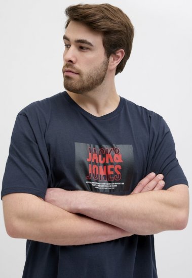 Jack & Jones Hudson Crew Neck T-Shirt Navy - Herren-T-Shirts - Herren-T-Shirts in großen Größen