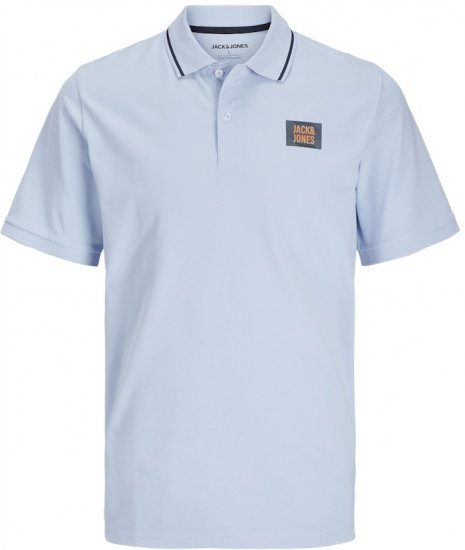 Jack & Jones Hudson Short Sleeve Polo Chambray Blue - Polo-shirts für herren - Polo-Shirts für Herren in großen Größen
