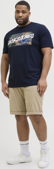Jack & Jones Hawaii Shape Crew Neck T-Shirt Navy - Herren-T-Shirts - Herren-T-Shirts in großen Größen