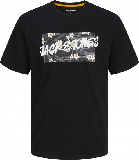 Jack & Jones Hawaii Shape Crew Neck T-Shirt Black - Herren-T-Shirts - Herren-T-Shirts in großen Größen