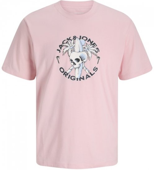 Jack & Jones Skull Coast Crew Neck T-Shirt Tickled Pink - Herren-T-Shirts - Herren-T-Shirts in großen Größen