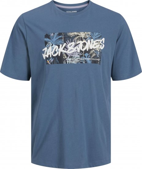 Jack & Jones Hawaii Shape Crew Neck T-Shirt Blue - Herren-T-Shirts - Herren-T-Shirts in großen Größen