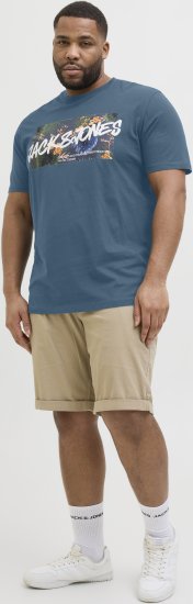 Jack & Jones Hawaii Shape Crew Neck T-Shirt Blue - Herren-T-Shirts - Herren-T-Shirts in großen Größen