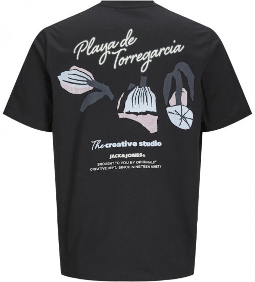 Jack & Jones Almeria Back Print T-Shirt Black - Herren-T-Shirts - Herren-T-Shirts in großen Größen