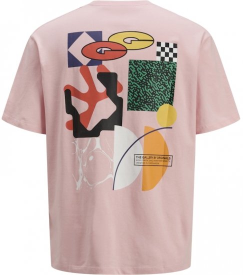Jack & Jones Fold Crew Neck T-Shirt Tickled Pink - Herren-T-Shirts - Herren-T-Shirts in großen Größen