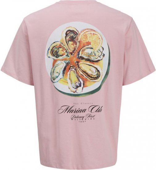 Jack & Jones Marina Crew Neck T-Shirt Tickled Pink - Herren-T-Shirts - Herren-T-Shirts in großen Größen