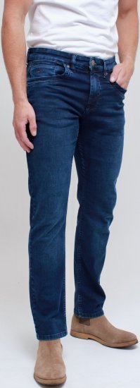 Kam Jeans Jacob Knitted Denim Reg Fit Jeans Mid Wash Blue - Herren-jeans & -hosen - Herren-Jeans & -Hosen in großen Größen