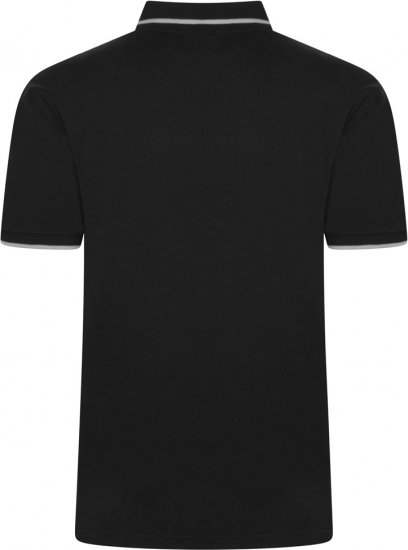 Kam Jeans 5518 Smart Mini Geo-Print Polo Black - Polo-shirts für herren - Polo-Shirts für Herren in großen Größen