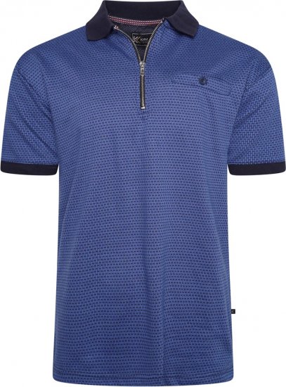 Kam Jeans 5520 Dobby Weaved Polo Victoria Blue - Polo-shirts für herren - Polo-Shirts für Herren in großen Größen