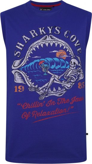 Kam Jeans 5762 Sharkeys Cove Vest Sleeveless T-Shirt Sea Surf Blue - Herren-T-Shirts - Herren-T-Shirts in großen Größen