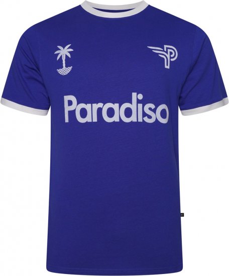 Kam Jeans 5768 Paradiso Print T-Shirt Surf Blue - Herren-T-Shirts - Herren-T-Shirts in großen Größen