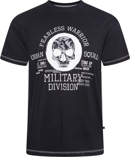 Kam Jeans 5769 Fearless Warrior T-Shirt Black - Herren-T-Shirts - Herren-T-Shirts in großen Größen