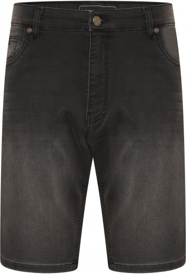 Kam Jeans NUNEZ2 Knitted Denim Stretch Shorts Charcoal - Herrenshorts - Herrenshorts in großen Größen