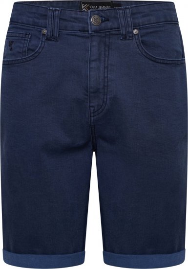 Kam Jeans Onana Embossed Wash Denim Shorts Smokey Blue - Herrenshorts - Herrenshorts in großen Größen