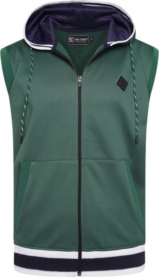 Kam Jeans TS005 Retro Tracky Set (Shorts/Sleeveless Hoodie) Racing Green - Herrenkleidung - Herrenkleidung in großen Größen