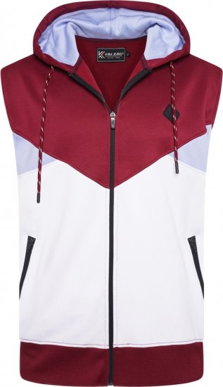 Kam Jeans TS006 Retro Pannelled Tracky Set (Shorts/Sleeveless Hoodie) Red - Trainingsanzüge - Trainingsanzüge/Jogginganzüge herren große größen