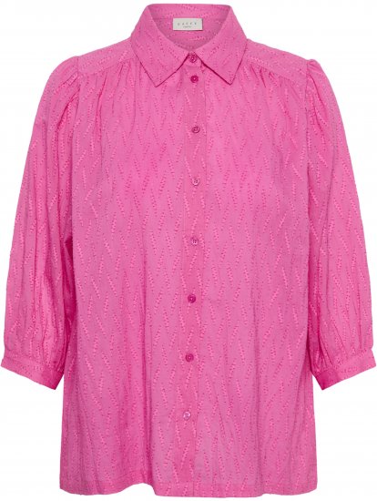 Kaffe Curve Gabby Hemd mit verkürzten Ärmeln Pink - Hemdblusen - 