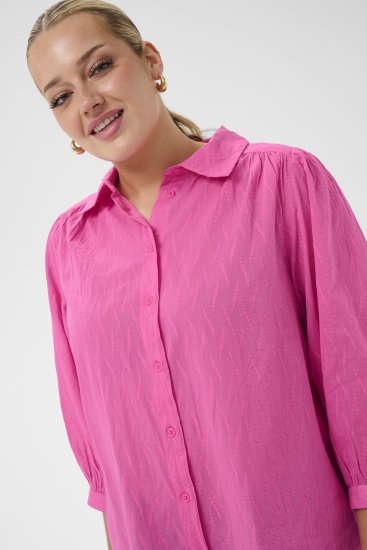 Kaffe Curve Gabby Hemd mit verkürzten Ärmeln Pink - Hemdblusen - 