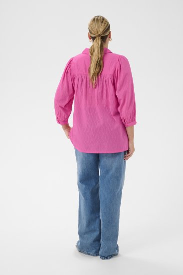 Kaffe Curve Gabby Hemd mit verkürzten Ärmeln Pink - Hemdblusen - 